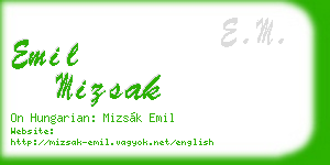 emil mizsak business card